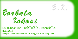 borbala kokosi business card